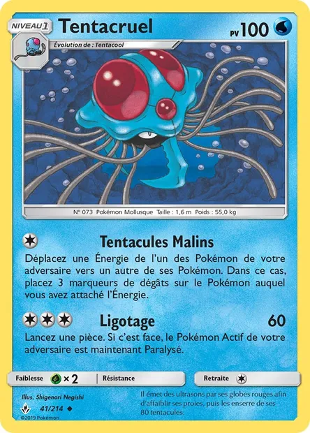Tentacruel, carte Pokémon UNB 41 — extension Alliance Infaillible