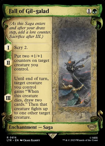 Chute de Gil-galad, carte Magic LTR 616 — extension Le Seigneur des Anneaux : chroniques de la Terre du Milieu