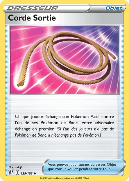 Corde Sortie, carte Pokémon BST 125 — extension Styles de combat