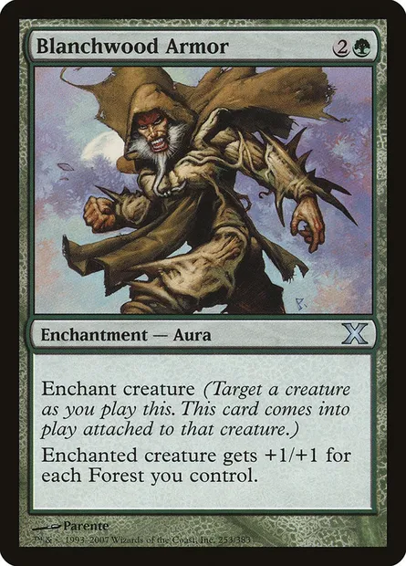 Blanchwood Armor, Magic card 10E 253 — Tenth Edition set