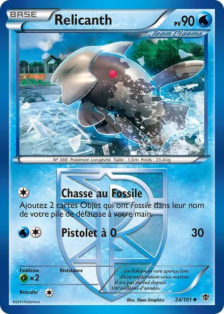 Relicanth, carte Pokémon PLB 24 — extension Explosion Plasma