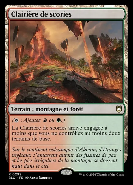 Clairière de scories, carte Magic BLC 299 — extension Bloomburrow Commander