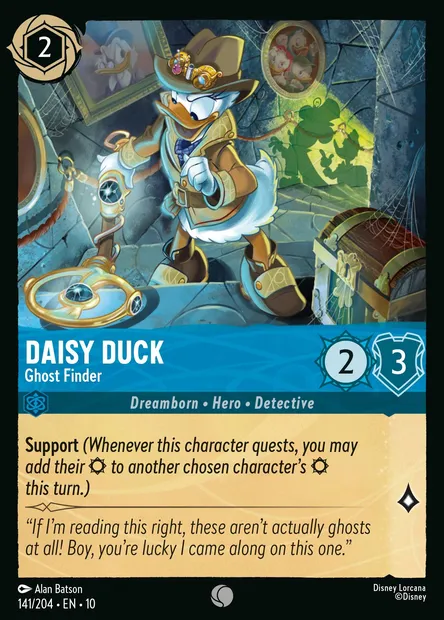 Daisy Duck - Ghost Finder, Disney Lorcana card CH10-141 — Whispers in the Well set