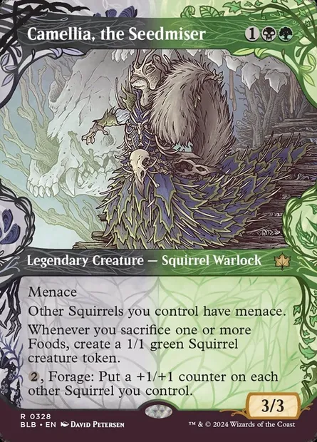 Camellia, the Seedmiser, Magic card BLB 328 — Bloomburrow set