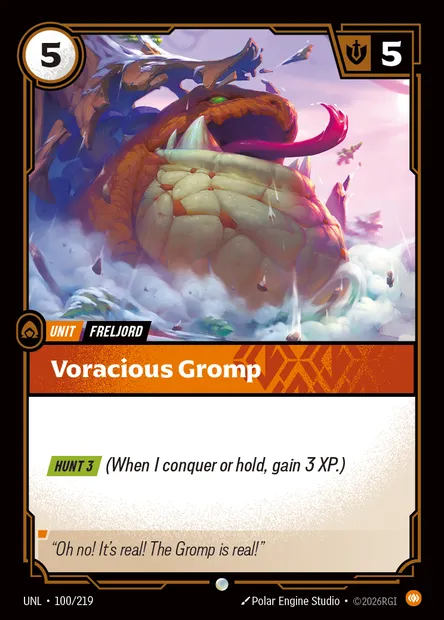Voracious Gromp, Riftbound card UNL 100 — Unleashed set