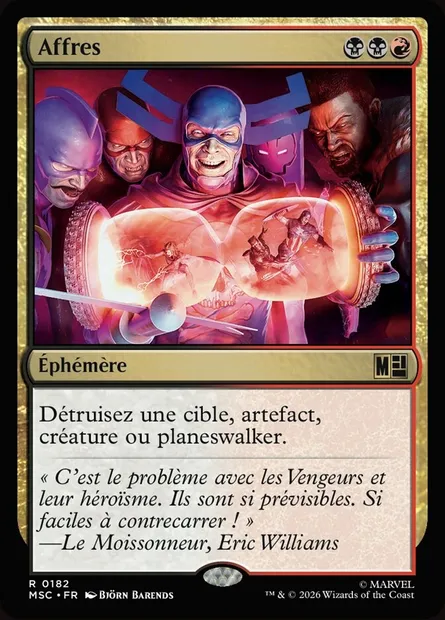 Affres, carte Magic MSC 182 — extension Marvel Super Heroes Commander