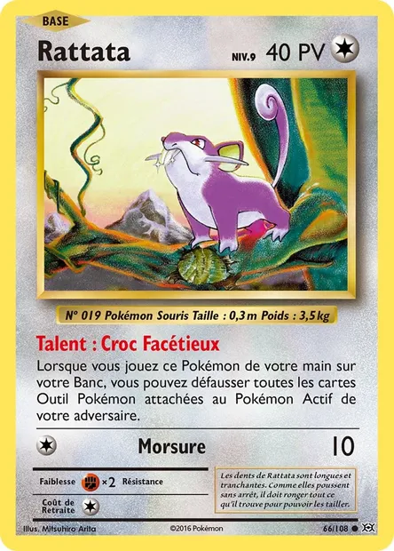 Rattata, carte Pokémon EVO 66 — extension Évolutions