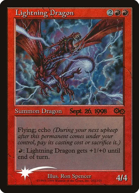 Lightning Dragon, Magic card PUSG 202 — Urza's Saga Promos set