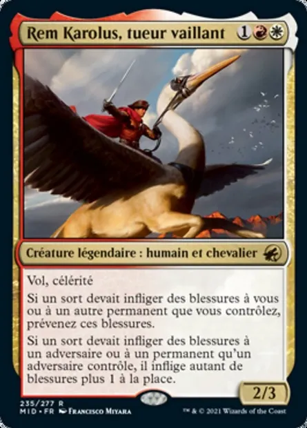 Rem Karolus, tueur vaillant, carte Magic MID 235 — extension Innistrad : chasse de minuit