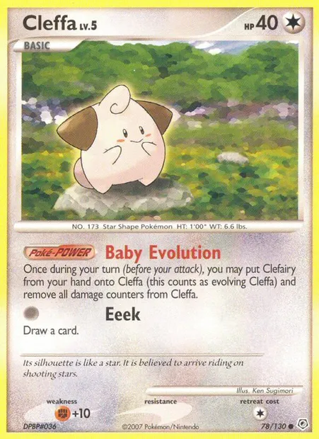 Cleffa, Pokémon card DP 78 — Diamond & Pearl set