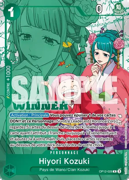 Hiyori Kozuki, carte One Piece OP12-028 — extension L'HÉRITAGE DU MAÎTRE