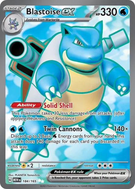 Blastoise ex, Pokémon card MEW 184 — 151 set