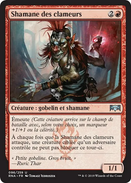 Shamane des clameurs, carte Magic RNA 96 — extension L'allégeance de Ravnica