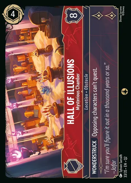 Hall of Illusions - Mysterious Chamber, Disney Lorcana card Q2-033 — Illumineer's Quest: Palace Heist set