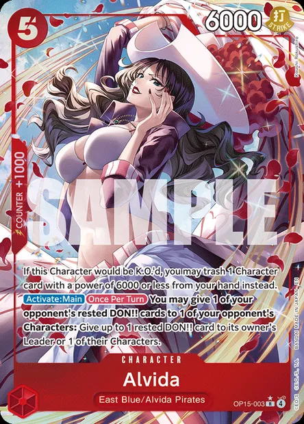 Alvida, One Piece card OP15-003 — ADVENTURE ON KAMI’S ISLAND set