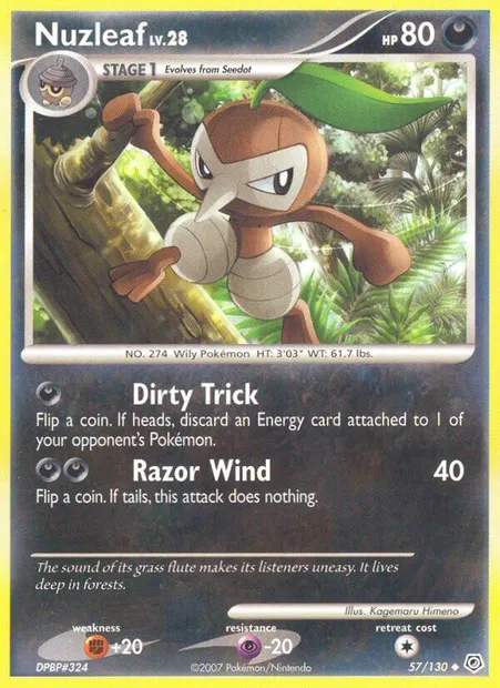 Nuzleaf, Pokémon card DP 57 — Diamond & Pearl set
