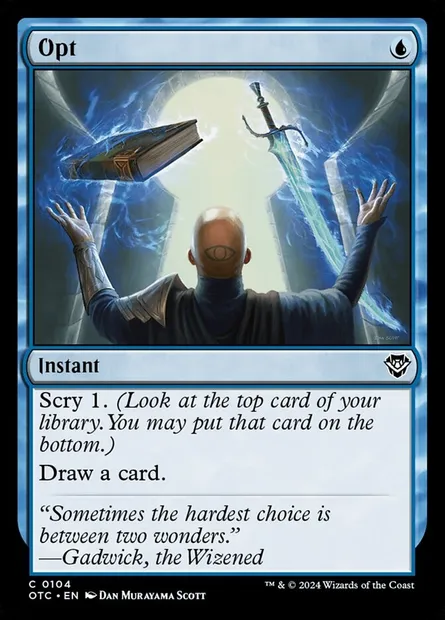 Opt, Magic card OTC 104 — Outlaws of Thunder Junction Commander set