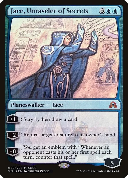 Jace, Unraveler of Secrets, Magic card PS17 69 — San Diego Comic-Con 2017 set