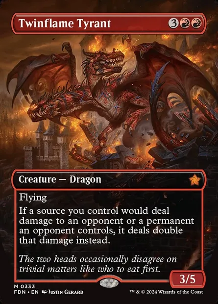 Twinflame Tyrant, Magic card FDN 333 — Foundations set