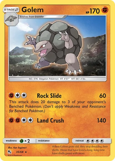 Golem, Pokémon card HIF 35 — Hidden Fates set