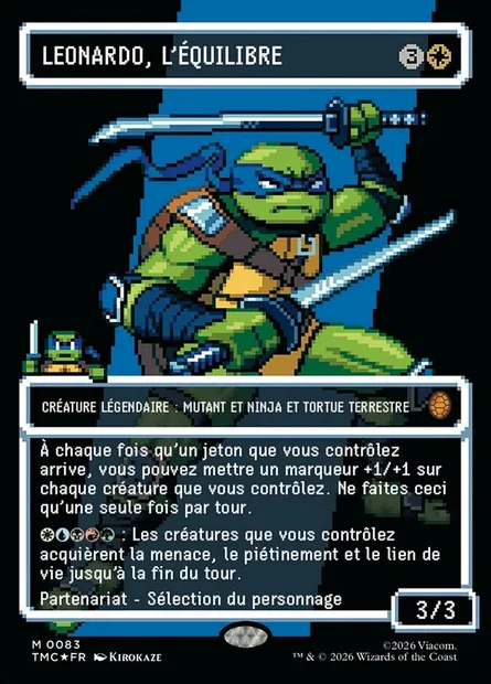Leonardo, l'équilibre, carte Magic TMC 83 — extension Teenage Mutant Ninja Turtles Eternal