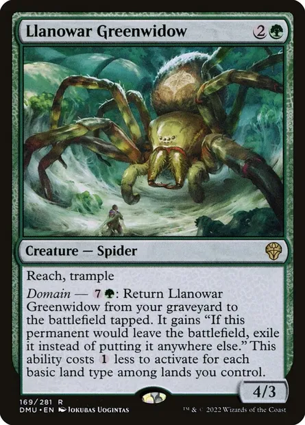 Llanowar Greenwidow, Magic card DMU 169 — Dominaria United set