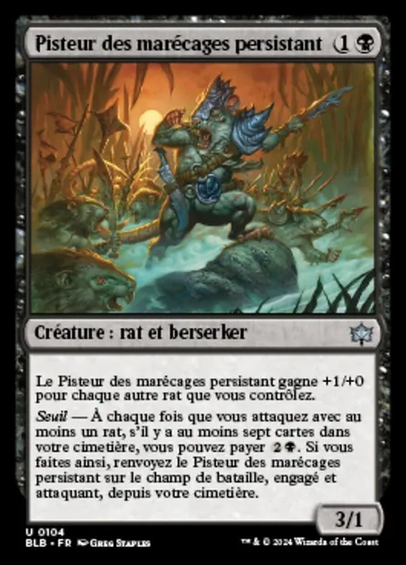 Pisteur des marécages persistant, carte Magic BLB 104 — extension Bloomburrow