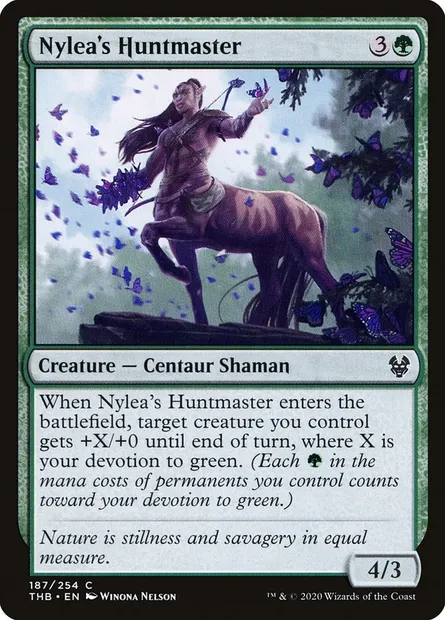 Nylea's Huntmaster, Magic card THB 187 — Theros Beyond Death set