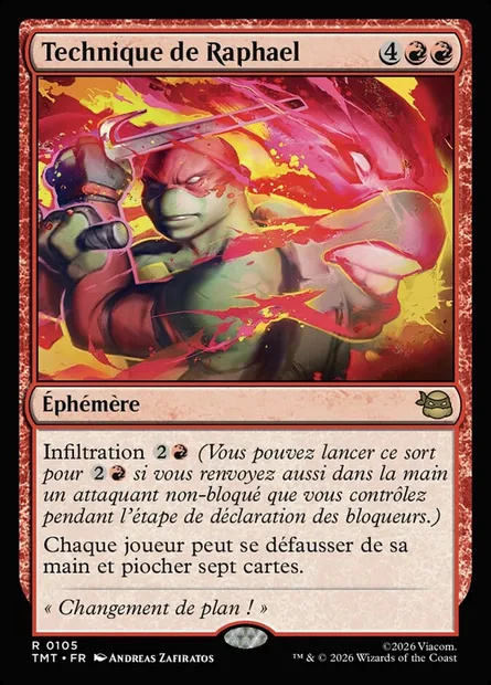 Technique de Raphael, carte Magic TMT 105 — extension Teenage Mutant Ninja Turtles