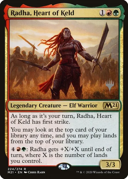 Radha, Heart of Keld, Magic card PM21 224p — Core Set 2021 Promos set