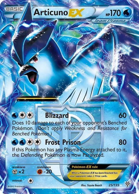 Articuno-EX, Pokémon card PLS 25 — Plasma Storm set