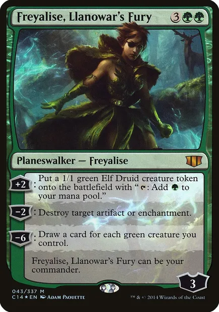 Freyalise, Llanowar's Fury, Magic card OC14 43 — Commander 2014 Oversized set