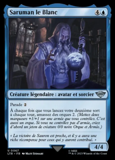 Saruman le Blanc, carte Magic LTR 67 — extension Le Seigneur des Anneaux : chroniques de la Terre du Milieu