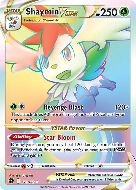 Shaymin VSTAR, Pokémon card BRS 173 — Brilliant Stars set