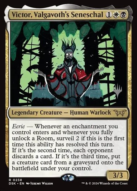 Victor, Valgavoth's Seneschal, Magic card PDSK 238p — Duskmourn: House of Horror Promos set