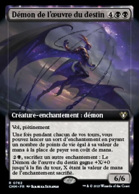 Démon de l'œuvre du destin, carte Magic CMM 762 — extension Commander Masters