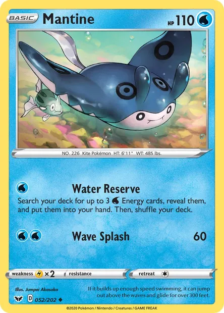 Mantine, Pokémon card SSH 52 — Sword & Shield set
