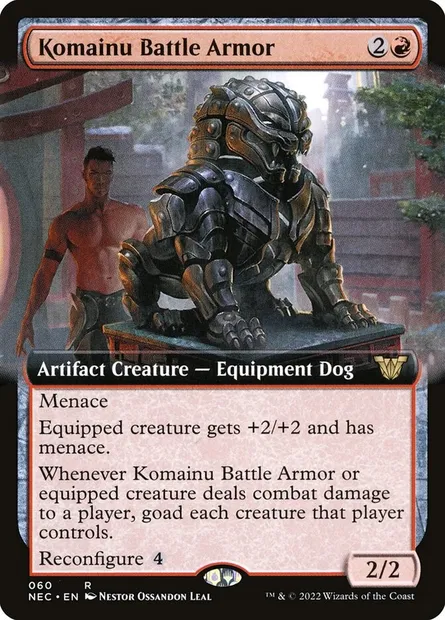 Komainu Battle Armor, Magic card NEC 60 — Neon Dynasty Commander set
