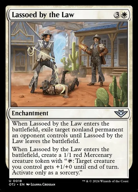 Lassoed by the Law, Magic card OTJ 18 — Outlaws of Thunder Junction set