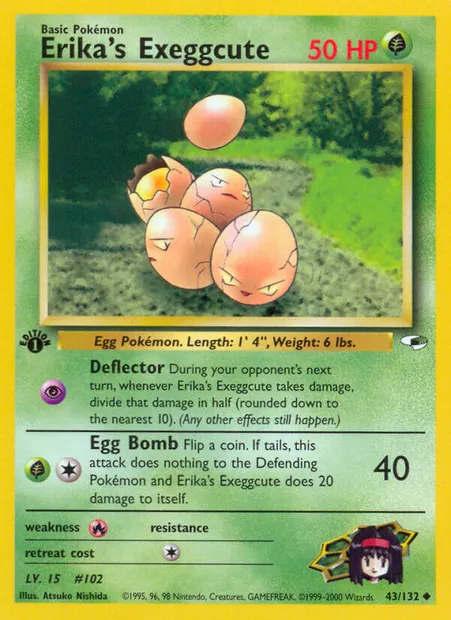 Erika's Exeggcute, Pokémon card GH 43 — Gym Heroes set