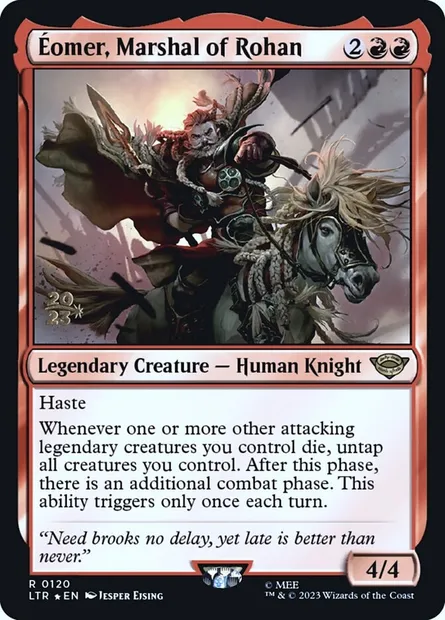Éomer, maréchal du Rohan, carte Magic PLTR 120s — extension Tales of Middle-earth Promos