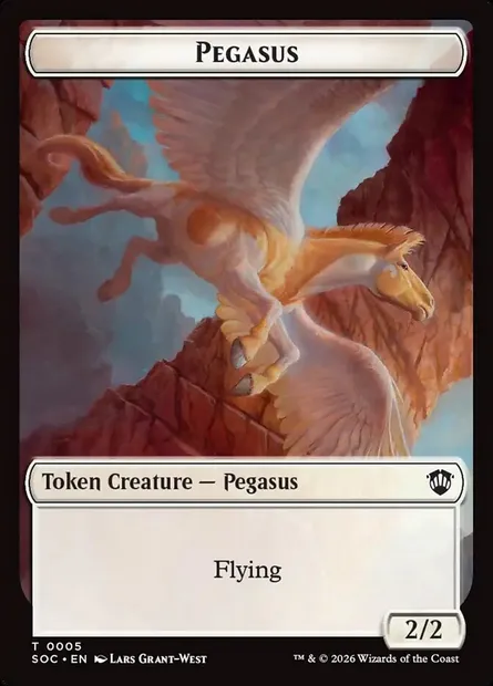 Pegasus, carte Magic TSOC 5 — extension Secrets of Strixhaven Commander Tokens