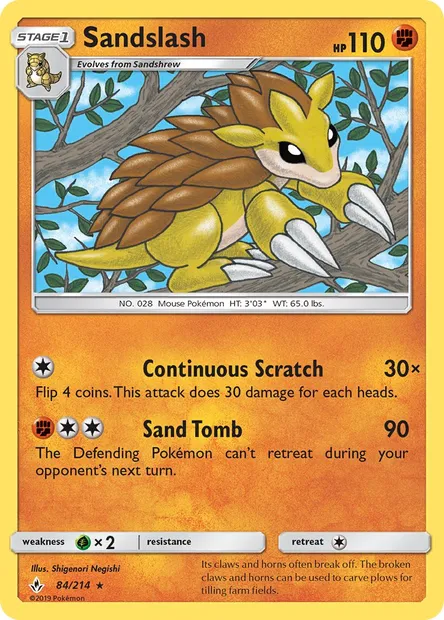 Sandslash, Pokémon card UNB 84 — Unbroken Bonds set