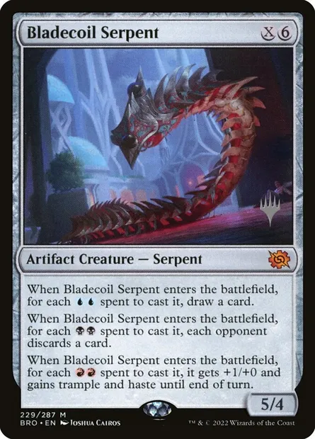 Bladecoil Serpent, Magic card PBRO 229p — The Brothers' War Promos set