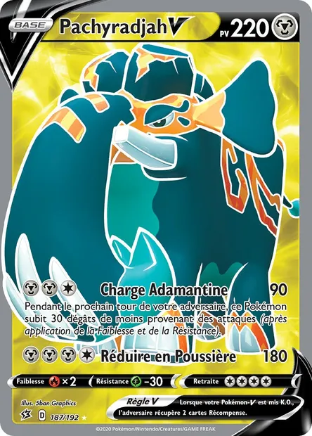 Pachyradjah V, carte Pokémon RCL 187 — extension Clash des Rebelles