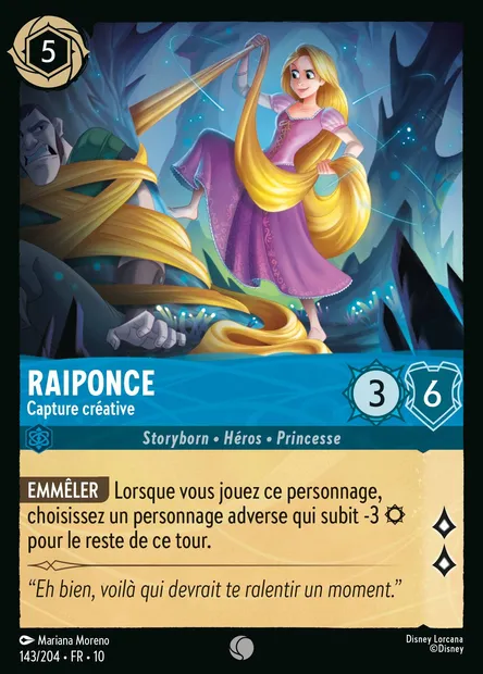 Raiponce - Capture créative, carte Disney Lorcana CH10-143 — extension Lueurs dans les Profondeurs