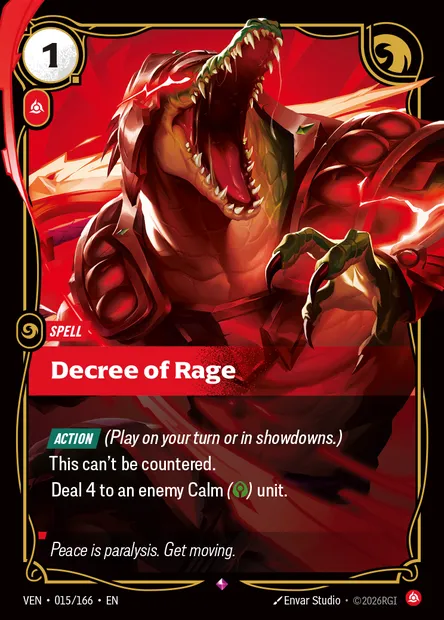 Decree of Rage, carte Riftbound VEN 015 — extension Vendetta