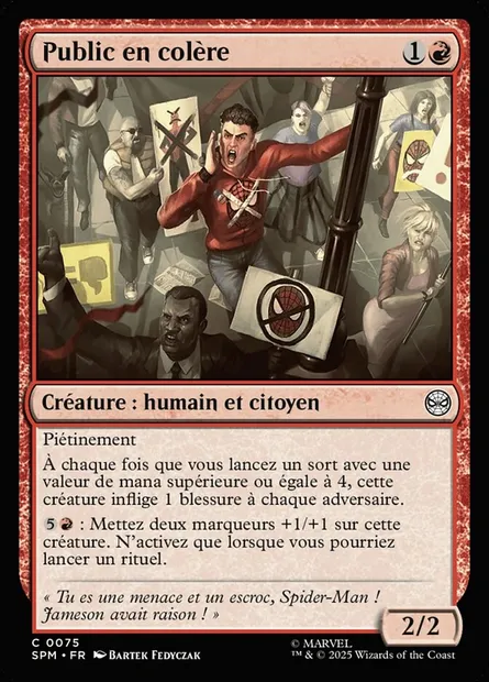 Public en colère, carte Magic SPM 75 — extension Marvel's Spider-Man