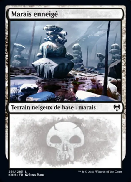 Marais enneigé, carte Magic KHM 281 — extension Kaldheim