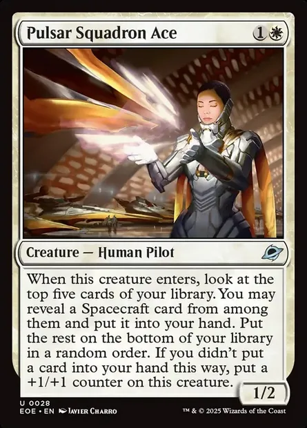 Pulsar Squadron Ace, Magic card EOE 28 — Edge of Eternities set